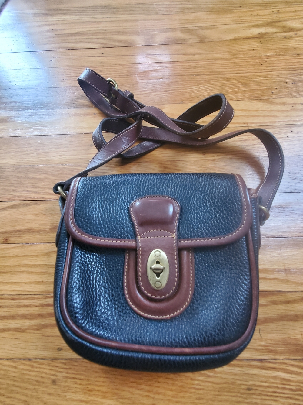 Coach Black and Brown Pebbled Leather Crossbody Bag - Picture 12 of 12